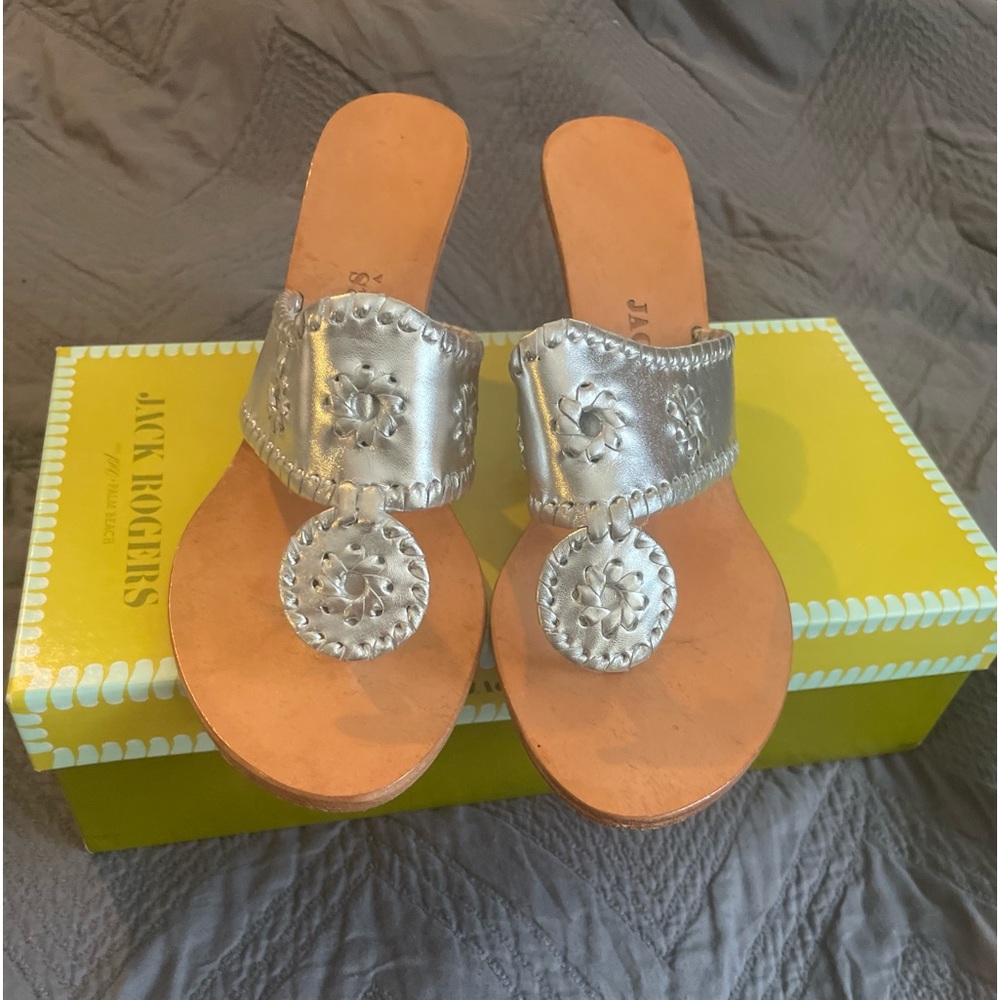 Jack Rogers wedge in silver